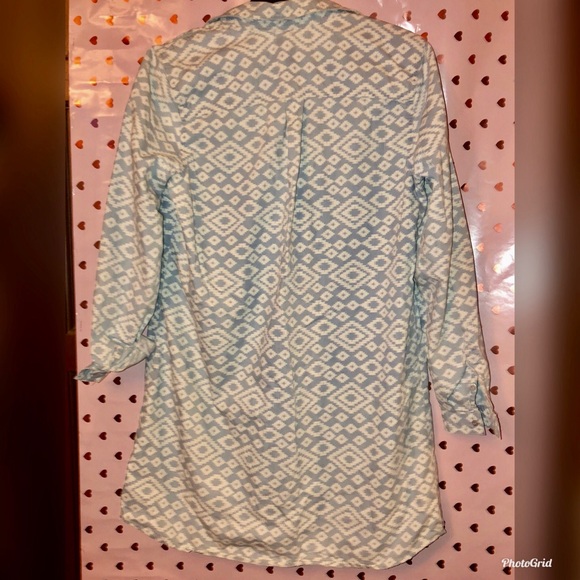 Lucky Brand Ikat Chambray Shirt Dress - Picture 3 of 7